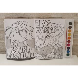 Brincando Aquarela Livro Para Colorir Aquarela E Pincel Dinos