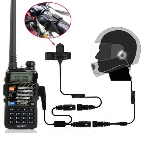 Pcs Motorcycle Full Face Helmet Headset Ptt Mic For Kenwood Baofeng Cb