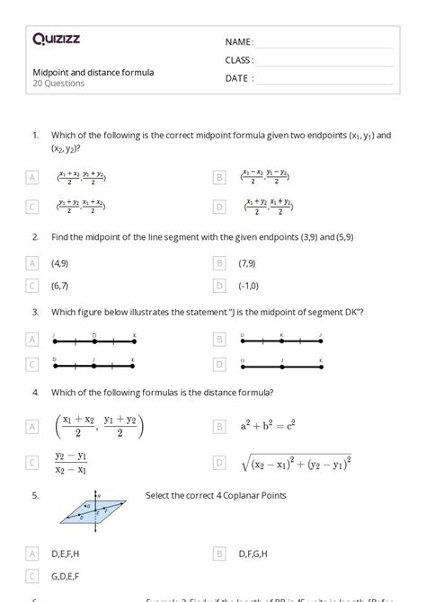 50 Distance Formula Worksheets For 9th Class On Quizizz Free Printable