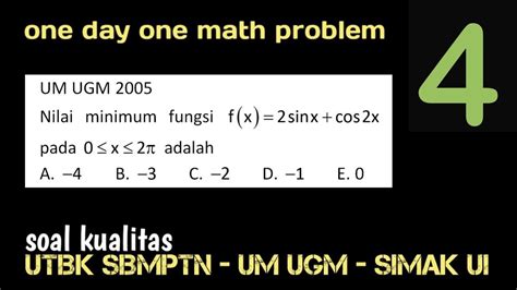 Utbk Turunan Fungsi Trigonometri Nilai Maksimum Minimum Day