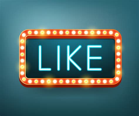 Like. text with electric bulbs frame. Vector illustration 7030872 ...