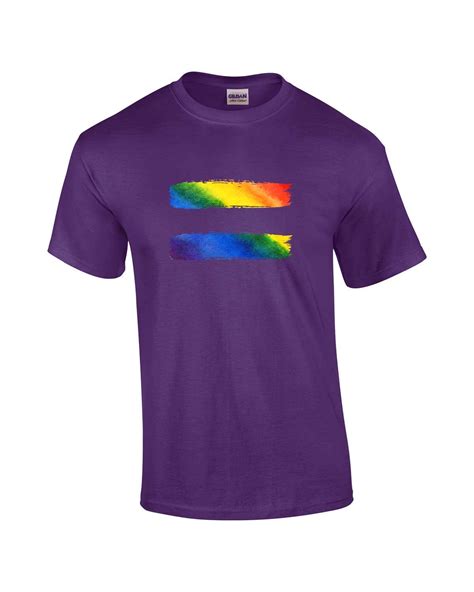 Gay Pride Equal Sign Rainbow Equality Lgbtq Unisex Short Sleeve T Shirt Graphic Tee Purple Xxxl