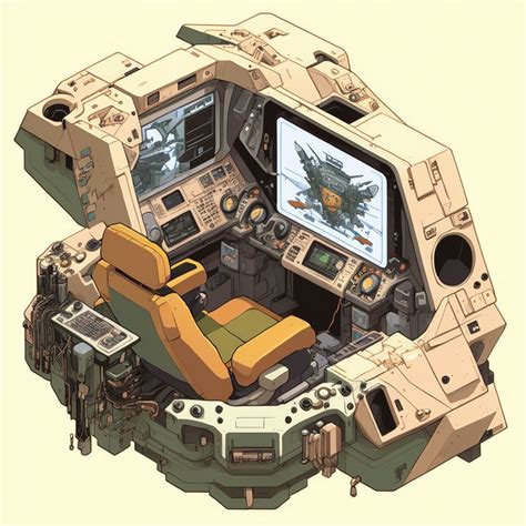 Isometric Cockpit Mecha AI Generated Scifi Interior Spaceship