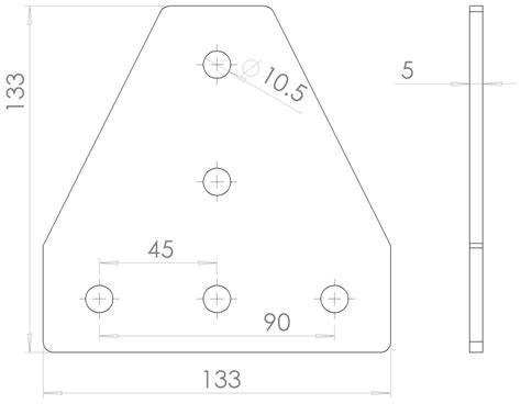 Verbindingsplaat T 135x135 Zwart 5 Gaten Aluxprofiel Nl