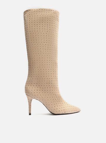Bota Nude Camurça Cano Longo Hailey Arezzo