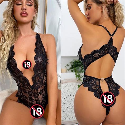 Lingerie Body Sensual Em Renda Linha Sexy Luxo Biju Traseira E