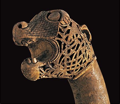 Viking Figurehead From The Oseberg Ship Early Medieval Europe About Ad 800 Displayed In The