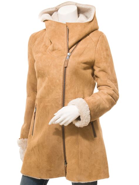 Women S Tan Shearling Coat Fabius Women Caine