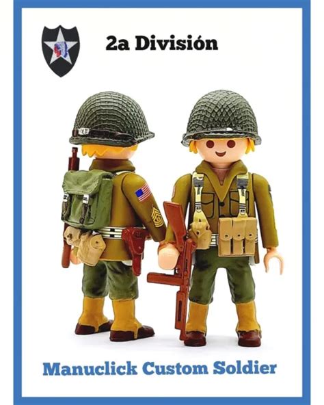 PLAYMOBIL 1 PERSONNALISÉ WW2 SOLDAT DE L ARMÉE AMÉRICAINE 2ème DIV