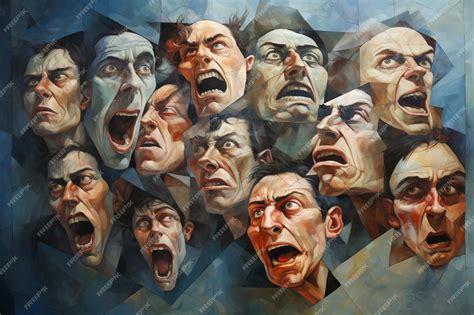 Premium Photo | A canvas of distorted faces highlighting the difficulty ...