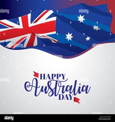 happy australia day wave flag decoration vector illustration Stock ...