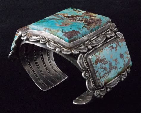 Navajo High Grade Natural Royston Turquoise Bracelet Stb