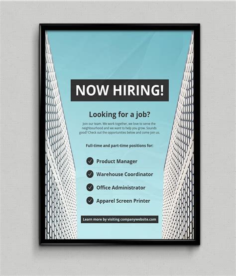 Now Hiring Modern Business Poster Idea Venngage Poster Examples