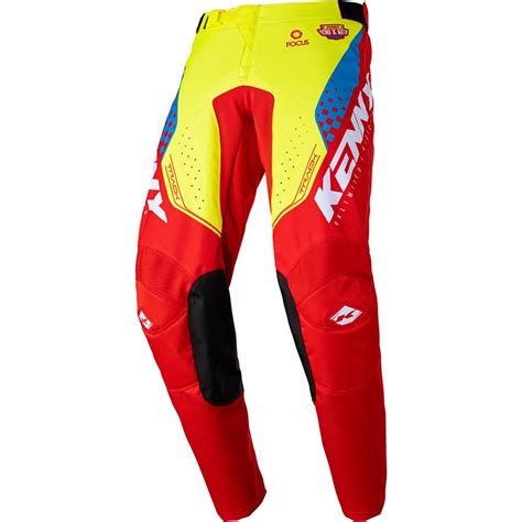 Pantalon Cross TRACK FOCUS KENNY Rouge Jaune Fluo Blanc MAXXESS FR