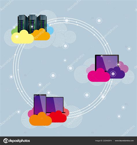 Cloud Computing Concept Design Background Blue Stock Vector Image By