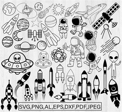 Space Svg Planets Svg Galaxy Svg Rocket Svg Outer Space Inspire