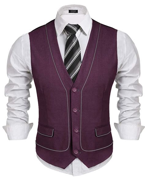 Coofandy Mens Business Suit Vest Casual Layered Slim Fit Wedding Vests