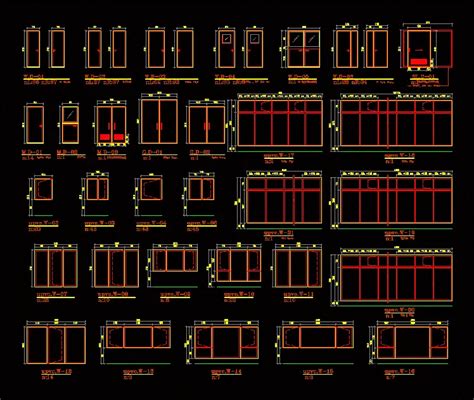 Collection détaillée de fenêtres dans AutoCAD Bibliothèque CAO