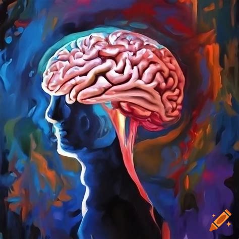 Oil painting of a brain