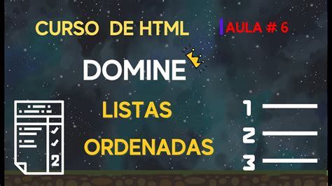 Curso De Html Aula Listas Ordenadas Youtube