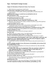 Renal Study Questions Docx Topic The Renal Urologic Systems