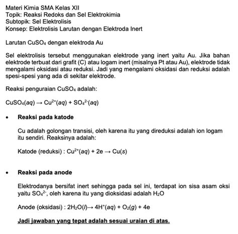 Tuliskan Reaksi Yang Terjadi Pada Katoda Dan Anoda