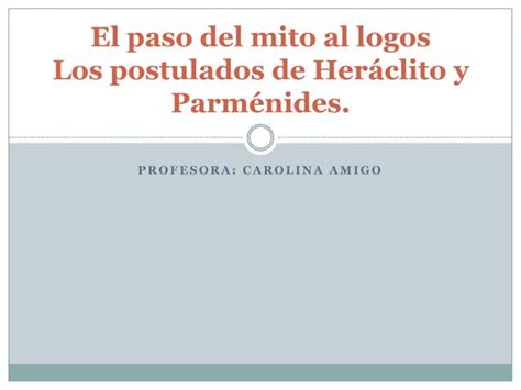 El Paso Del Mito Al Logos PPT Descarga Gratuita