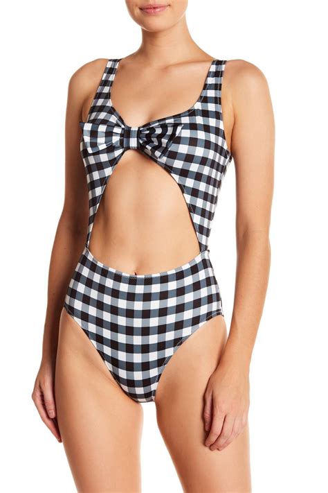 Lyst Solid And Striped The Laura Gingham One Piece Swimsuit In Blue