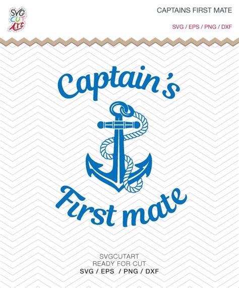 Captain S First Mate First Mate Svg Sailing Svg Anchor Etsy