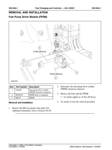 Fuel Pump Driver Module Fpdm Removal And Installation Pdf Pdf