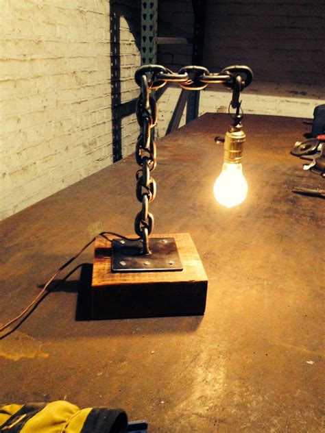 Industrial Chic Handcrafted Welded Chain Desk Lamp