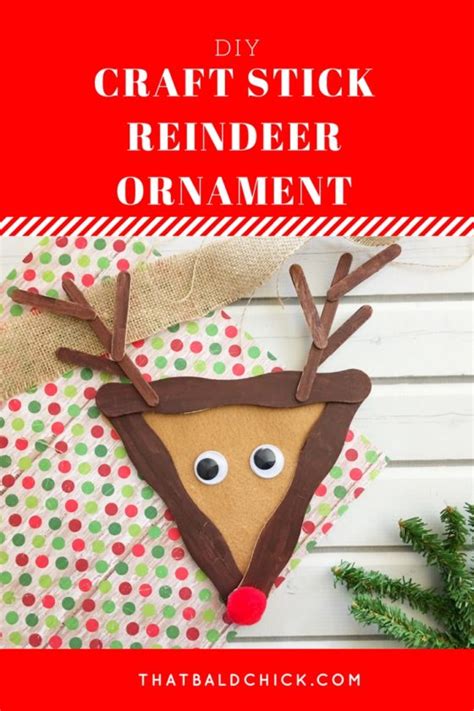Craft Stick Reindeer Ornament