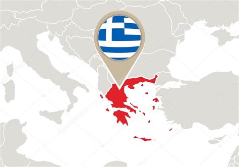 Greece on Europe map Stock Vector Image by ©boldg #56999461