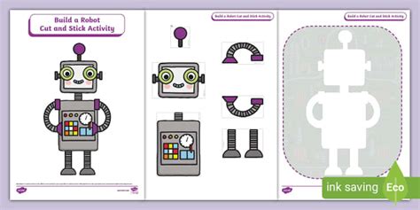 Build A Robot Cut And Stick Activity Teacher Made Twinkl