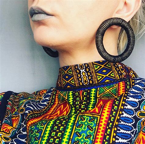 African Earrings Tribal Earrings Large Earrings Black Etsy