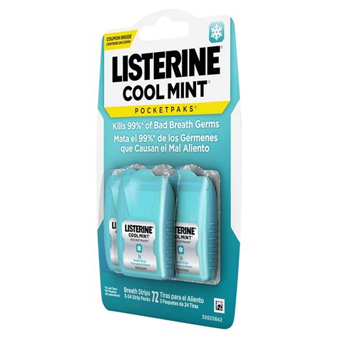 Listerine Cool Mint PocketPaks Portable Breath Strips For Bad Breath