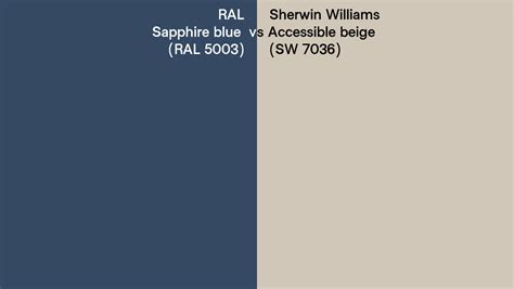 Ral Sapphire Blue Ral 5003 Vs Sherwin Williams Accessible Beige Sw