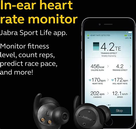 Jabra Elite Sport Wireless Bluetooth Earbuds, 4.5 Hours Talk or Music Time, Advanced Wireless ...