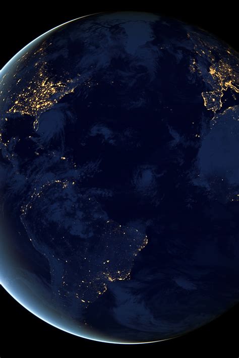 Earth From Space At Night Wallpaper