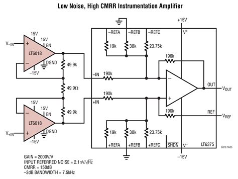 LT6018 Low Noise, High CMRR Instrumentation Amplifier Circuit ...