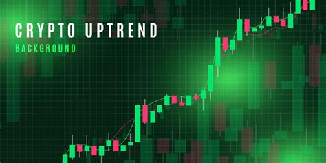 Trendy Modern Cryptocurrency Or Forex Trading Uptrend With Green