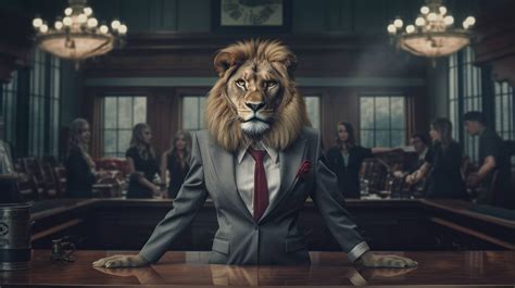 A 4K ultra hd wallpaper of a lioness dressed in a business suit ...