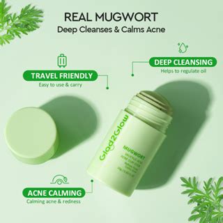 Glad2Glow Real Mugwort Clay Mask Stick Salicylic Acid Anti Pores Acne