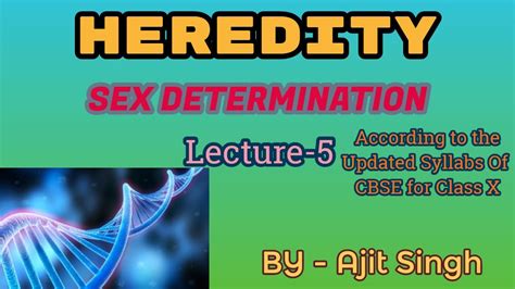 Heredity Sex Determination Lecture For The Class X Cbse Youtube