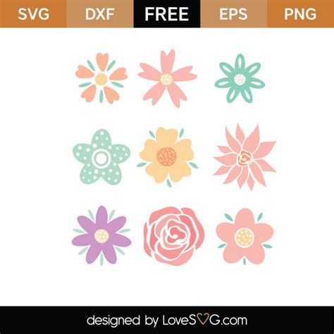 Free Flowers SVG Cut File Lovesvg