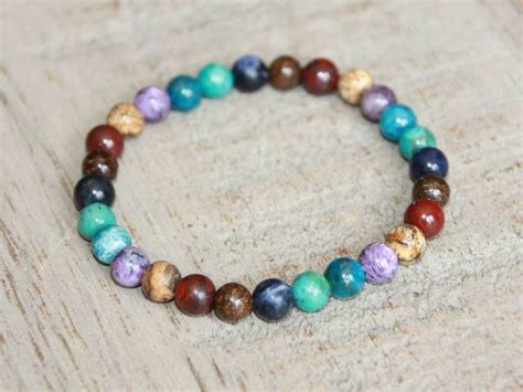 Bracelet En Perles Natures Mm Chakras Jaspe Paysage Jaspe