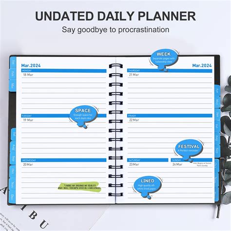 Mua Daily Planner 2024 2025 18 Month Planner With Tabs Monthly Weekly