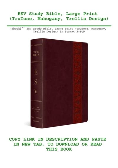 Ebook Esv Study Bible Large Print Trutone Mahogany Trellis Design