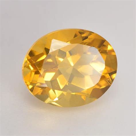 Carat Yellow Citrine Gemstone Oval Loose Citrine From Brazil