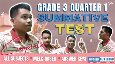 GRADE 3 QUARTER 1 SUMMATIVE TEST ALL SUBJECTS MELC BASED YouTube